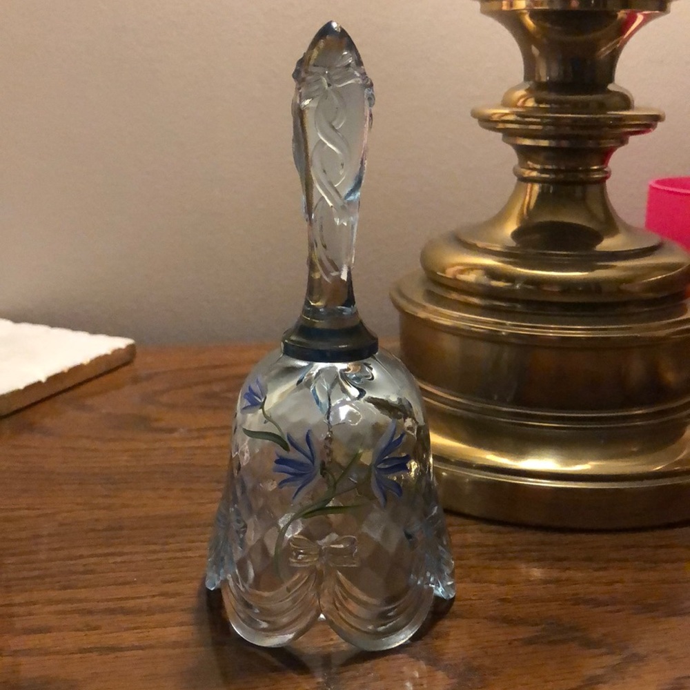Fenton glass bell hand painted